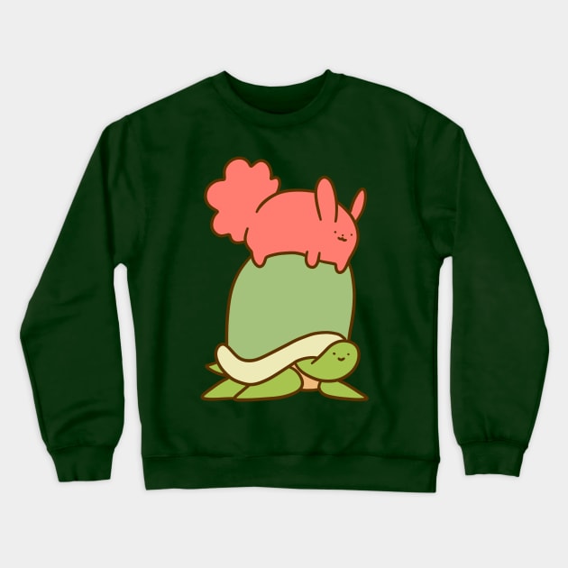 Pink Bunny and Turtle Crewneck Sweatshirt by saradaboru